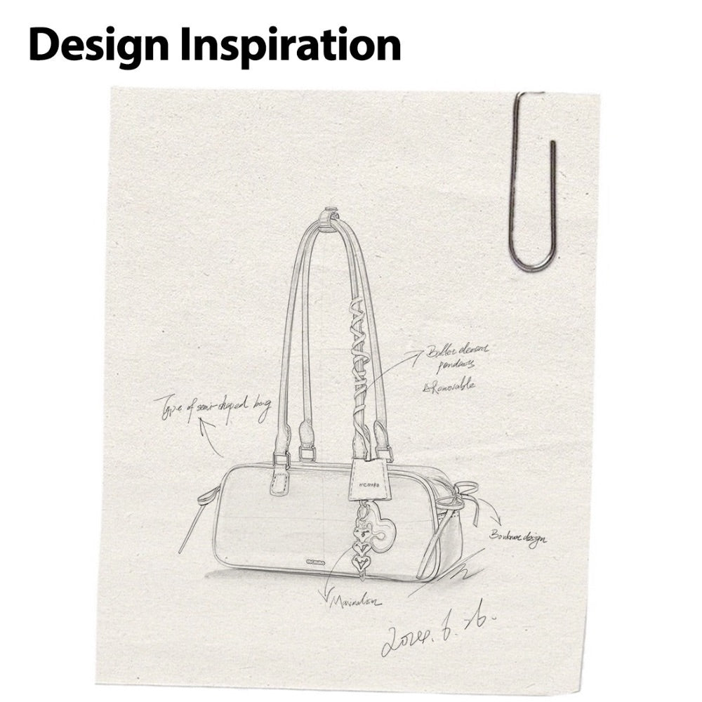 The Bow-Tique Baguette Split Leather Shoulder Bag