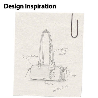 The Bow-Tique Baguette Split Leather Shoulder Bag