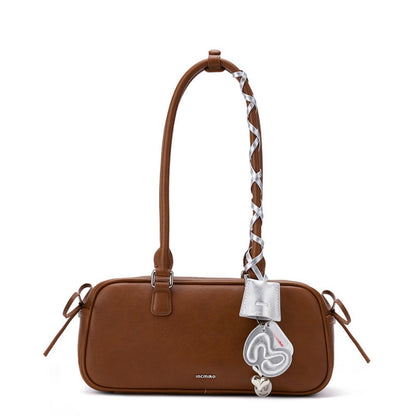 The Bow-Tique Baguette Split Leather Shoulder Bag